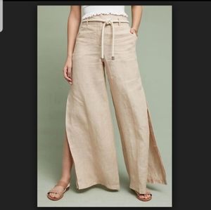 Elevenes linen wide legs slit  pant